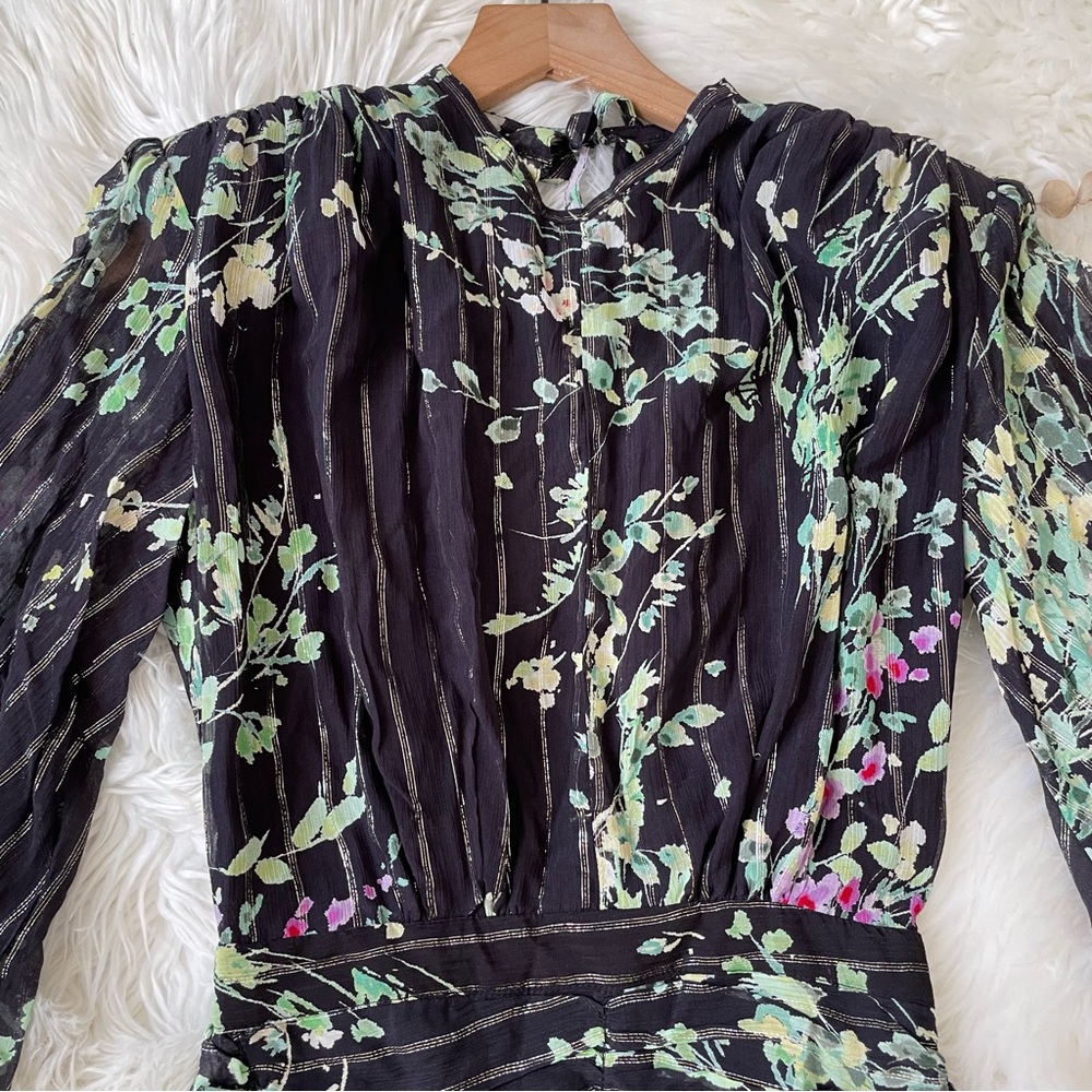 Sabina Musayev Romana Mini Dress Black Floral Small Open Back NWT - Picture 10 of 16